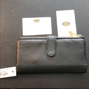 Fossil Erin Tab Black Wallet BRAND NEW W\TAGS